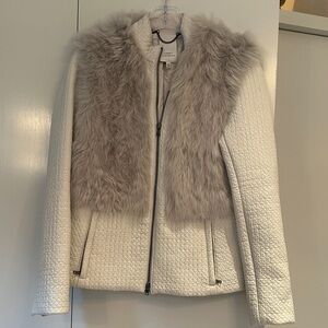 Robert Rodriguez White and Gray Teddy Jacket